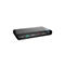 Commutateur KVM Belkin noir avec quatre ports et des LED bleues/rouges, sur fond blanc.