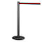 Black barrier with red tape and black base.