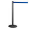 Grey stanchion with blue band, serving as a barrier.