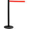 Black stanchion with red belt. The stanchion has a round, black base.