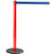 Red stanchion with blue band, grey base.
