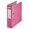 An open, pink binder against a white background. A label with the brand "bene" and number is on the spine.