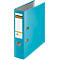 Turquoise binder from the Bene brand, opened. Label on the front cover with logo and space for labeling.