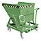 Benne basculante Bauer KS 400, acier, vert, L 1220 x P 1200 x H 1115 mm, 400 l, jusqu'à 1000 kg, roulettes, dispositif de basculement manuel