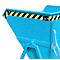 Benne basculante Bauer KS 550, acier, bleue, L 1245 x P 1200 x H 1170 mm, 550 l, jusqu'à 1000 kg, roulettes, dispositif de basculement manuel