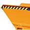 Benne basculante Bauer KS 700, acier, orange, L 1340 x P 1200 x H 1275 mm, 700 l, jusqu'à 1000 kg, roulettes, dispositif de basculement manuel