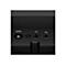 Nahaufnahme der Anschlussbuchsen eines Monitors: USB-C, Kopfhöreranschluss, DisplayPort und HDMI.