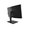 Rückansicht eines schwarzen BenQ Monitors auf einem Standfuß vor weißem Hintergrund.