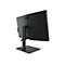 Rückansicht eines schwarzen BenQ Monitors mit höhenverstellbarem Standfuß auf weißem Hintergrund.
