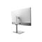 Ein weißer Monitor mit der Aufschrift „BenQ“ auf der Rückseite. Er steht auf einem silberfarbenen Ständer. Die Rückseite zeigt Anschlüsse.