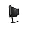 Schwarzer Gaming-Monitor mit Sichtschutzblenden auf einem Standfuß, daneben liegt ein S-Switch Controller.