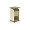BEXXSTAR mobiele sokkel, 2 legborden, 1 afsluitbaar compartiment met handgreep, bovenblad, zwenkwielen, B 700 x D 630 x H 1130 mm, hout, ahorn afwerking