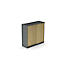 BEXXSTAR schuifdeurkast, 3 ordnerhoogtes, H 1155 mm, donkergrijs/eiken decor