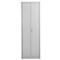 Bezemkast, B 600 mm, 4 legborden, verkorte middenwand, afsluitbaar, lichtgrijs RAL 7035/lichtgrijs RAL 7035