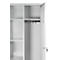 Bezemkast, B 800 mm, 4 legborden, complete middenwand, afsluitbaar, lichtgrijs RAL 7035/lichtgrijs RAL 7035