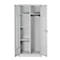 Bezemkast, B 800 mm, 4 legborden, complete middenwand, afsluitbaar, lichtgrijs RAL 7035/lichtgrijs RAL 7035
