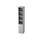 Bibliothèque combinée 3 étagères + 4 tiroirs, en panneaux de particules, l. 400 x P 420 x H 2200 mm, gris clair