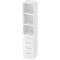 Bibliothèque combinée, 5 HC, 3 compartiments ouverts + 4 tiroirs, l. 406 x P 420 x H 2004 mm, blanc/blanc
