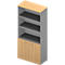 Bibliothèque combinée ARLON OFFICE, 5 HC, l. 900 x P 450 x H 2000 mm, décor hêtre/alu