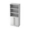 Bibliothèque combinée TARVIS, 5 HC, 3 compartiments + 2 portes avec poignée, l. 800 x P 420 x H 2004 mm, blanc