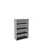 Bibliothèque étagère, panneaux de particules, 4 HC, l. 1000 x P 450 x H 1580 mm, gris clair