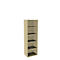Bibliothèque étagères, 5 HC, en panneaux de particules fines, l. 600 x P 450 x H 1930 mm, décor érable