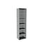 Bibliothèque étagères, 6 HC, panneau de particules fines, l. 600 x P 450 x H 2300 mm, gris clair