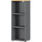 Bibliothèque étagères Agenda Home, 3 HC, L 450 x P 400 x H 1200 mm, graphite/chêne