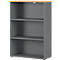 Bibliothèque étagères Agenda Home, 3 HC, L 800 x P 400 x H 1200 mm, graphite/chêne