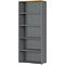 Bibliothèque étagères Agenda Home, 5 HC, L 800 x P 400 x H 1970 mm, graphite/chêne