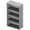 Bibliothèque étagères ARLON OFFICE, 4 HC, 3 étagères réglables, l. 900 x P 450 x H 1600 mm, gris clair/alu