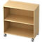 Bibliothèque étagères mobile TOPAS LINE, 2 HC, l. 800 x P 400 x H 820 mm, décor érable