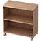 Bibliothèque étagères mobile TOPAS LINE, 2 HC, l. 800 x P 400 x H 820 mm, finition noyer