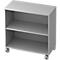 Bibliothèque étagères mobile TOPAS LINE, 2 HC, l. 800 x P 400 x H 820 mm, gris clair
