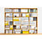 Bibliothèque étagères murale Pombal, 6 HC, l. 740 x P 340 x H 2240 mm, extensible, décor chêne sauvage