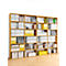 Bibliothèque étagères murale Pombal, 6 HC, l. 740 x P 340 x H 2240 mm, extensible, décor chêne sauvage