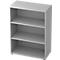 Bibliothèque étagères TOPAS LINE, 3 HC, panneau de particules, l. 400 x P 800 x H 1100 mm, gris clair