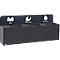 Bica collecteur de déchets 811, 3 x 20 litres, montage mural, acier peint par poudrage, L 1140 x P 290 x H 450 mm, noir