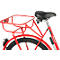 Bicicleta de carga, cuadro de acero, con portacargas en la rueda delantera, soporte de la rueda delantera, rojo