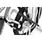 Close-up of a bicycle lock with a chain, brand ABUS, attached to a bicycle.