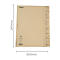 Beige Registerkarte, mit Dimensionen von 297mm x 240mm. Aufgedruckter Text und Logos.