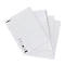 White divider sheets, perforated and numbered, on a white background.