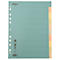 Light blue file divider with holes. Colored dividers on the right. Text lines and "Biella" are on the sheet.
