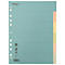 Turquoise Biella divider with colored separators. Biella is written on the top left, below it perforations for filing.