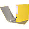 Yellow file folder, open, with silver rings. The spine is labeled.