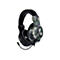Schwarzes Headset mit grÃ¼n-grauem Camouflage-Muster. Der Mikrofonarm ist an der linken HÃ¶rmuschel befestigt.