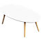 Bijzettafel SCANDI, ovaal, 4-poots onderstel van massief hout, B 850 x D 500 x H 350 mm, wit /beuken