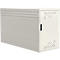 A cream-colored, rectangular cabinet. It has a door with a black handle and ventilation holes.