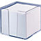 Biljettendoos, incl. 700 biljetten, transparant, 95x95x95 mm, bladkleur wit