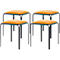 Bistro kruk, 4 stuks, fluwelen zitting, saffraan